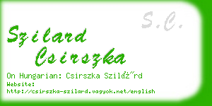 szilard csirszka business card